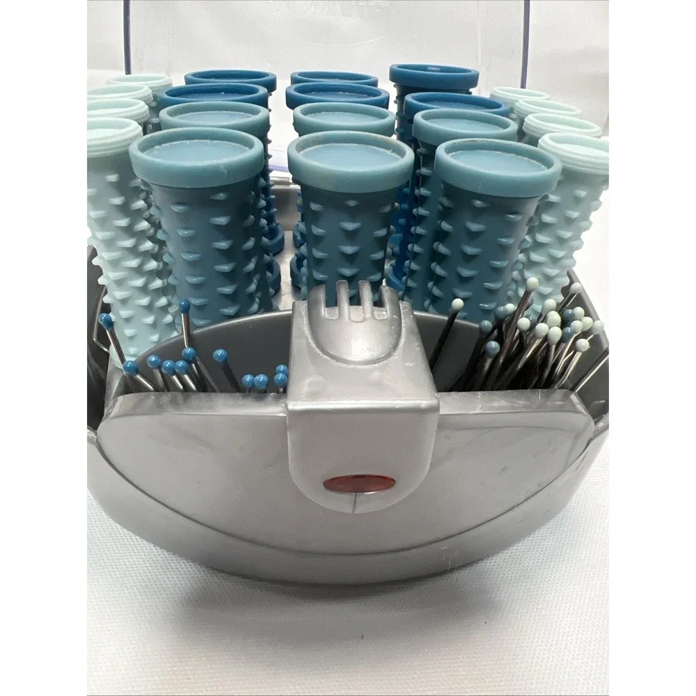 Conair hs34xam heated hair setter roller set blue gray 20 rollers clips